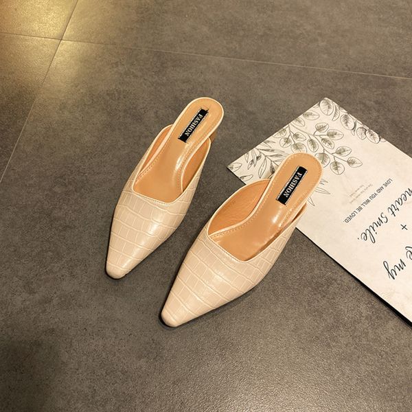 deat 2020 new summer fashion baotou half-drag high-heeled temperament outside wear pointed muller slippers shoes women se614, Black
deat 2020 new summer fashion baotou half-drag high-heeled temperament outside wear pointed muller slippers shoes women se614, Black