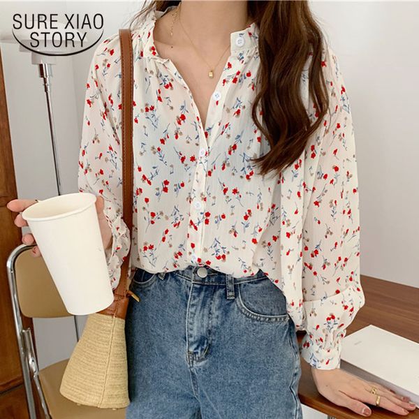 women's blouses & shirts 2021 autumn floral print puff sleeve women casual plus size loose chiffon blouse cardigan ladies' blusas, White
women's blouses & shirts 2021 autumn floral print puff sleeve women casual plus size loose chiffon blouse cardigan ladies' blusas, White
