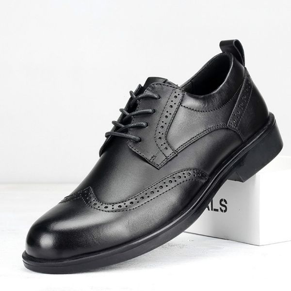 british style genuine leather shoes men's business formal casual shoes brock varved breathable lace-up, Black
british style genuine leather shoes men's business formal casual shoes brock varved breathable lace-up, Black