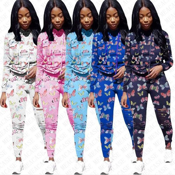 women butterfly print tracksuit designer hooded pullover hoodies + pants leggings two pieces set outfits ripple hole autumn clothing d72704, White
women butterfly print tracksuit designer hooded pullover hoodies + pants leggings two pieces set outfits ripple hole autumn clothing d72704, White
