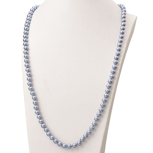 new style blue color long pearls necklace for 8mm round pearls shell artificial chain necklace 36inch making design h863, Silver
new style blue color long pearls necklace for 8mm round pearls shell artificial chain necklace 36inch making design h863, Silver