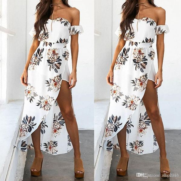 women dress summer fashion shoulder sleeveless strapless split elegant lady flower print long skirt casual loose beach dresses sz s-xl, Black;gray
women dress summer fashion shoulder sleeveless strapless split elegant lady flower print long skirt casual loose beach dresses sz s-xl, Black;gray