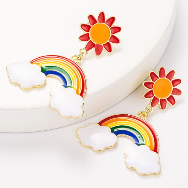 creative personality korean alloy oil drop sun rainbow earrings female cute girl heart ear nail, Golden
creative personality korean alloy oil drop sun rainbow earrings female cute girl heart ear nail, Golden