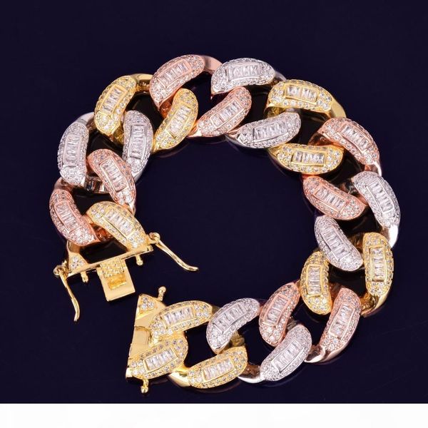 new hip hop jewelry ice out men's baguette zircon bracelet mixed color 22mm cuban chain rock street bracelet, Golden;silver
new hip hop jewelry ice out men's baguette zircon bracelet mixed color 22mm cuban chain rock street bracelet, Golden;silver