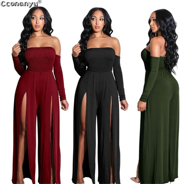 2020 women fashion solid color lady rompers party clubwear jumpsuit leg side split one shoulder long jumpsuits, Black;white
2020 women fashion solid color lady rompers party clubwear jumpsuit leg side split one shoulder long jumpsuits, Black;white