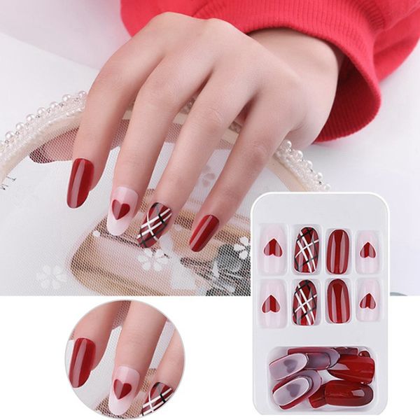 24 pcs wear nail art finished piece detachable fake nail net red patch glue fruit jelly explosion type frosted with glue, Red;gold
24 pcs wear nail art finished piece detachable fake nail net red patch glue fruit jelly explosion type frosted with glue, Red;gold