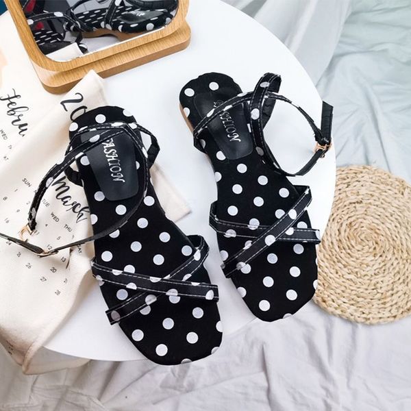 femmes sandales 2020 sweet girls ladies sandalias summer female shoes buckle ankle strap polka dot casual beach women sandals, Black
femmes sandales 2020 sweet girls ladies sandalias summer female shoes buckle ankle strap polka dot casual beach women sandals, Black
