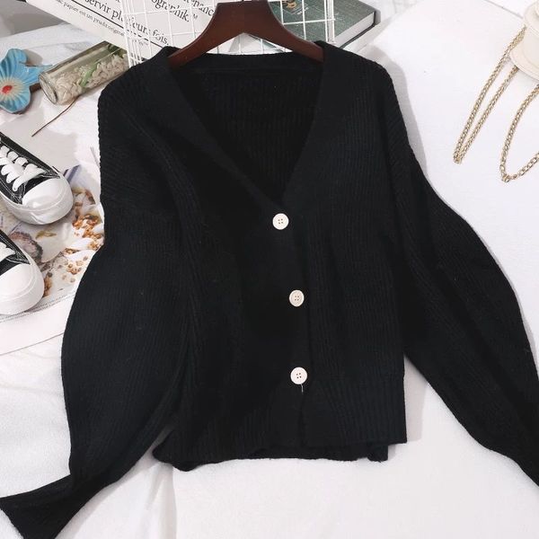 2020 korean style autumn knitting cardigans v neck long sleeve solid color single-breasted sweater trendy fashion coats, White;black
2020 korean style autumn knitting cardigans v neck long sleeve solid color single-breasted sweater trendy fashion coats, White;black