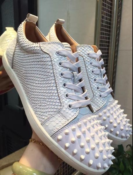 luxurious --junior man red bottom sneakers spikes knife cut python leather leisure flats women casual walking leisure trainer footwear, Black
luxurious --junior man red bottom sneakers spikes knife cut python leather leisure flats women casual walking leisure trainer footwear, Black