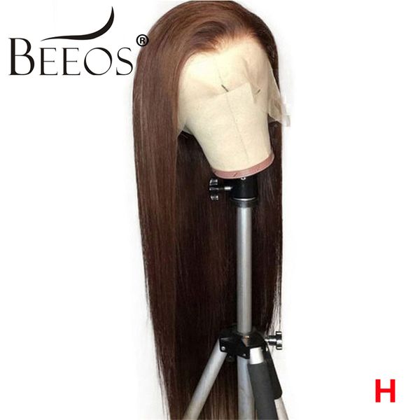 beeos full lace wig straight brown color 150% pre plucked bleached knots lace wigs brazilian remy hair, Black 
beeos full lace wig straight brown color 150% pre plucked bleached knots lace wigs brazilian remy hair, Black