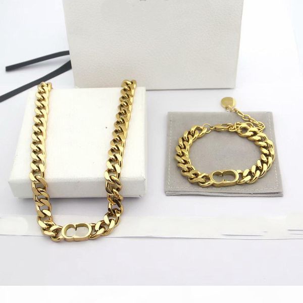 europe america simple style jewelry sets women lady titanium steel with d letter 18k gold thick chain necklaces bracelets 1sets 3 color, Silver
europe america simple style jewelry sets women lady titanium steel with d letter 18k gold thick chain necklaces bracelets 1sets 3 color, Silver