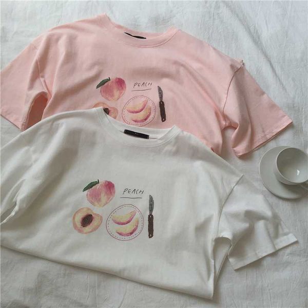 women's t-shirt heliar peach printed tees women over size half sleeve o-neck cotton plus 2021 summer, White
women's t-shirt heliar peach printed tees women over size half sleeve o-neck cotton plus 2021 summer, White