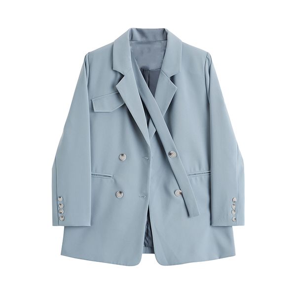 korean-style loose casual blue blazer set 2020 autumn women pant suits fashion business suits uniform for women, White;black
korean-style loose casual blue blazer set 2020 autumn women pant suits fashion business suits uniform for women, White;black