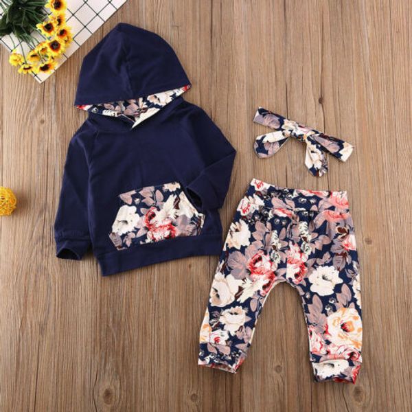 2020 newborn baby girls clothes floral hooded sweatshirt + long pants headband autumn cotton outfits set 0-24m ropa, White
2020 newborn baby girls clothes floral hooded sweatshirt + long pants headband autumn cotton outfits set 0-24m ropa, White
