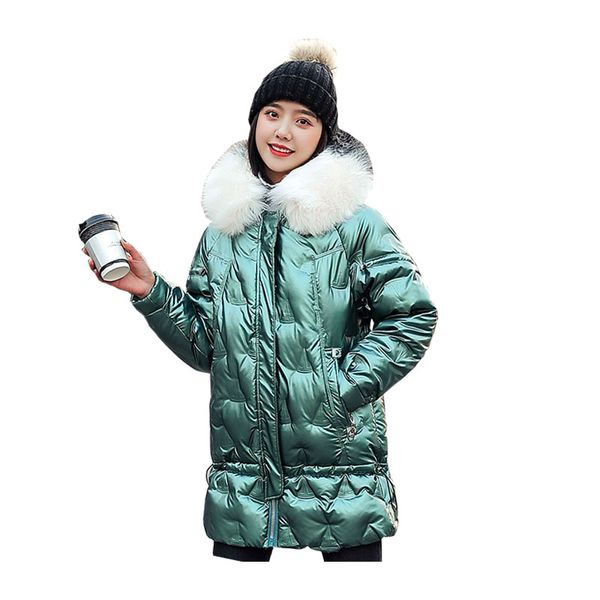 women medium long winter jacket fur collar hooded bio down coat oversize cotton padded parkas casaco feminino abrigos mujer, Black 
women medium long winter jacket fur collar hooded bio down coat oversize cotton padded parkas casaco feminino abrigos mujer, Black