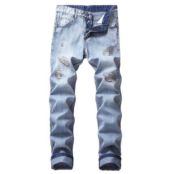 men jeans straight jeans zipper trousers flannel fleece elastic men oversized brand casual destroyed brand pants, Blue
men jeans straight jeans zipper trousers flannel fleece elastic men oversized brand casual destroyed brand pants, Blue
