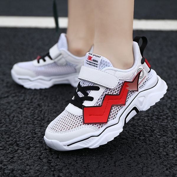 girls single net autumn 2020 new fashion boys' korean children's sports girls' sports running running shoes shoes, Black