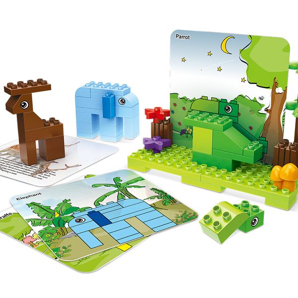 100pcs Larger Particles Building Blocks Diy Children Popular Science Educational Toys I Love The Zoo Puzzle Assembling Creative Gift 04