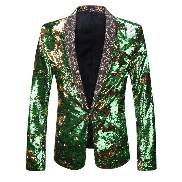 pyjtrl men plus size double-color green blue silver gold red black sequins blazer singer costume prom wedding suit jacket outfit, White;black
pyjtrl men plus size double-color green blue silver gold red black sequins blazer singer costume prom wedding suit jacket outfit, White;black