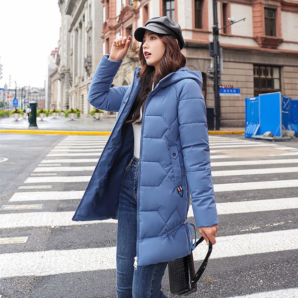 fashion medium long solid winter jacket women slim hooded down parka coat female casual outerwear, Black
fashion medium long solid winter jacket women slim hooded down parka coat female casual outerwear, Black