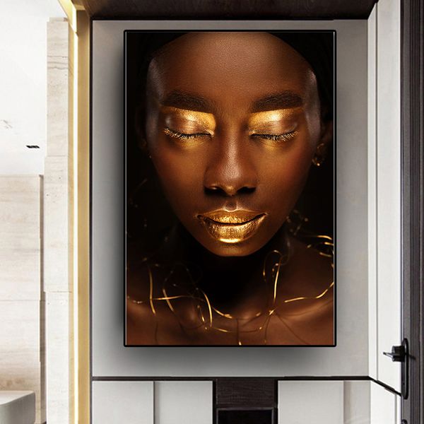gold lip nude black african art portrait cuadros posters and prints wall art for living room home decor (no frame
gold lip nude black african art portrait cuadros posters and prints wall art for living room home decor (no frame