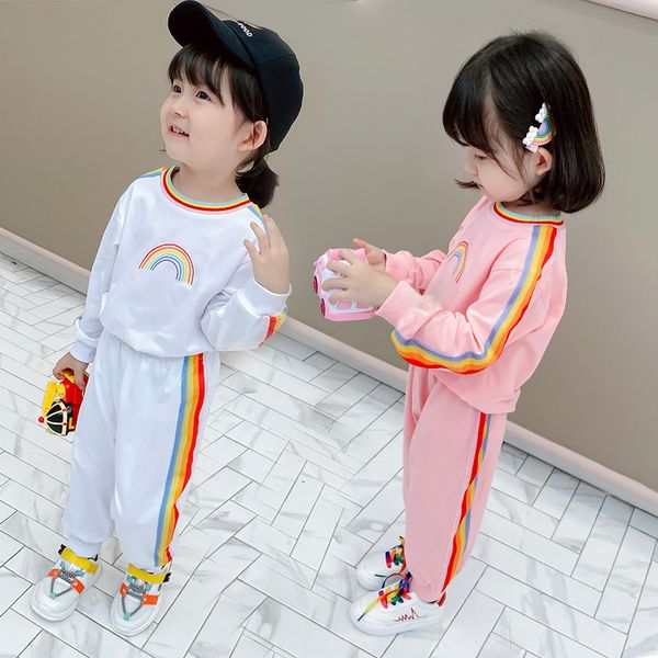 kids designer clothes girls2020 spring and autumn rainbow patchwork sports and leisure two-piece korean girls suit baby suit one generation, White
kids designer clothes girls2020 spring and autumn rainbow patchwork sports and leisure two-piece korean girls suit baby suit one generation, White
