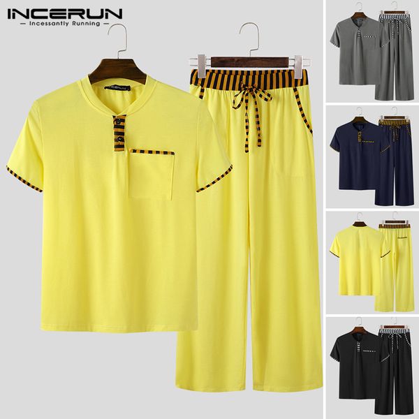 mens sets homewear short sleeve casual v neck t shirt pants bodybuilding workout patchwork men suit summer pajamas sets incerun, Gray
mens sets homewear short sleeve casual v neck t shirt pants bodybuilding workout patchwork men suit summer pajamas sets incerun, Gray