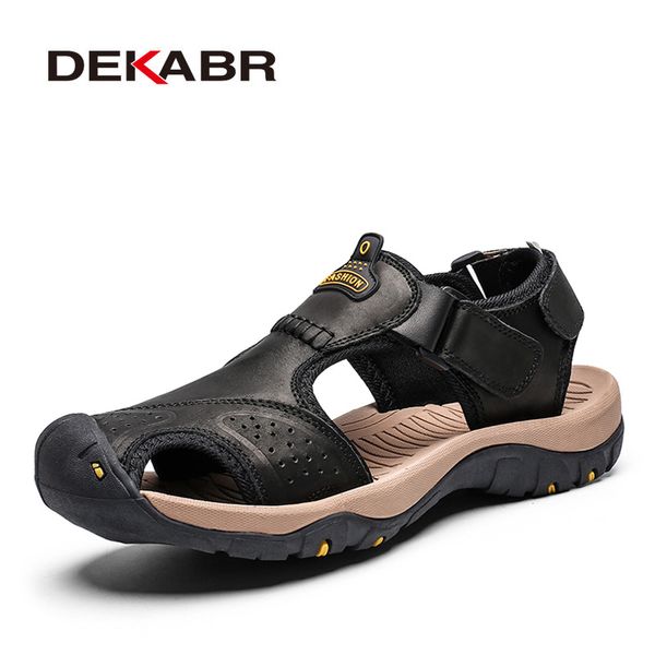 dekabr new summer sandals men genuine leather beach outdoor sandals comfortable soft footwear rubber shoes size 48, Black
dekabr new summer sandals men genuine leather beach outdoor sandals comfortable soft footwear rubber shoes size 48, Black