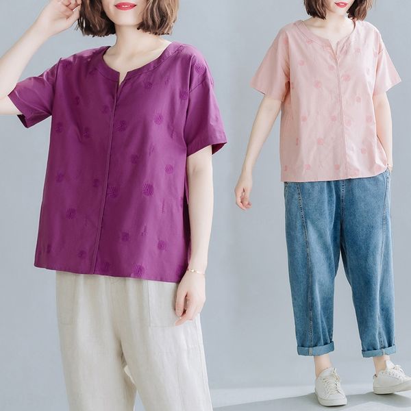 mf0na 2020 summer new loose large size women's artistic whole body embroidered t-shirt short sleeve v-neck casual cotton and linen embr, White
mf0na 2020 summer new loose large size women's artistic whole body embroidered t-shirt short sleeve v-neck casual cotton and linen embr, White
