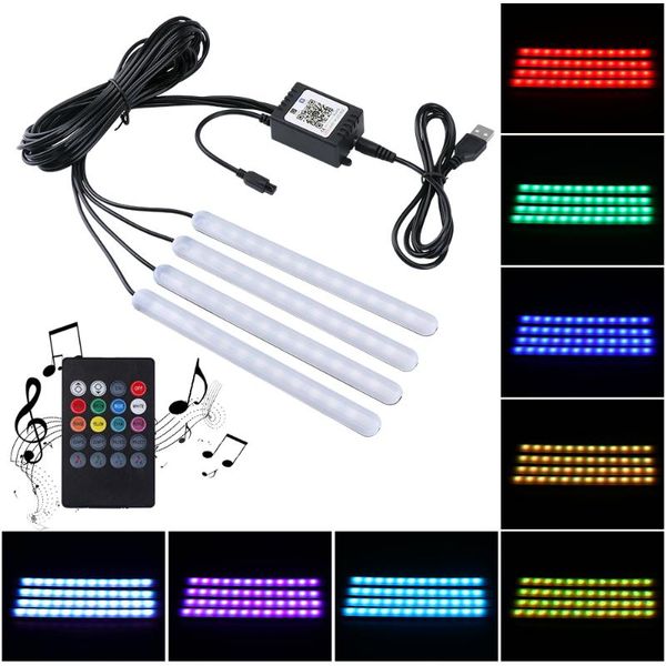 1 to 4 car led strip light multicolor light adjustable music sensor car footwall with remote controller app controlling
1 to 4 car led strip light multicolor light adjustable music sensor car footwall with remote controller app controlling