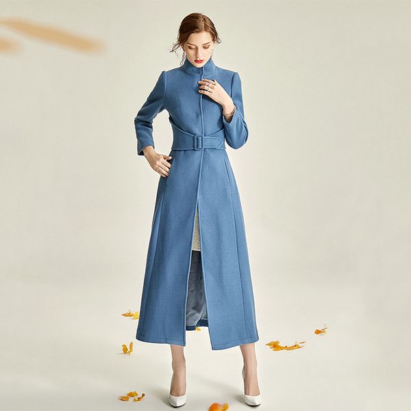 blue elegant women woolen coat fashion belt stand collar long overcoat 2020 new autumn winter outwear jackets large size, Black
blue elegant women woolen coat fashion belt stand collar long overcoat 2020 new autumn winter outwear jackets large size, Black