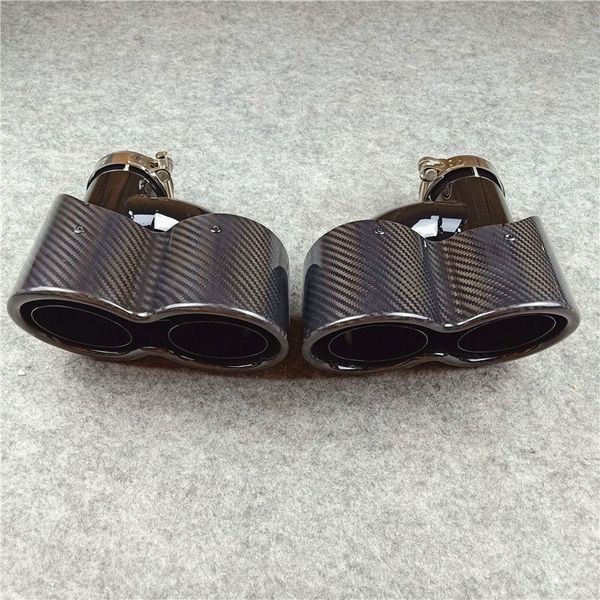 pair siamese double glossy black stainless steel exhaust muffler end pipe auto h style shiny carbon car back tips
pair siamese double glossy black stainless steel exhaust muffler end pipe auto h style shiny carbon car back tips