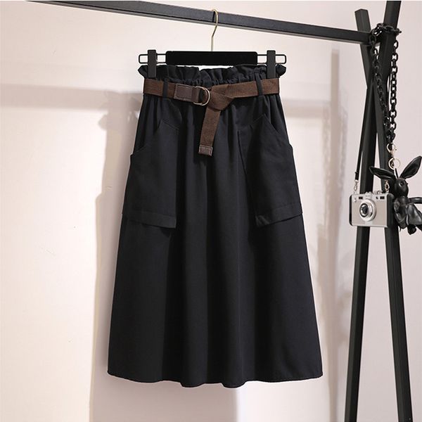 midi knee length summer skirt women with belt 2019 spring casual cotton solid high waist sun school skirt female, Black;gray
midi knee length summer skirt women with belt 2019 spring casual cotton solid high waist sun school skirt female, Black;gray