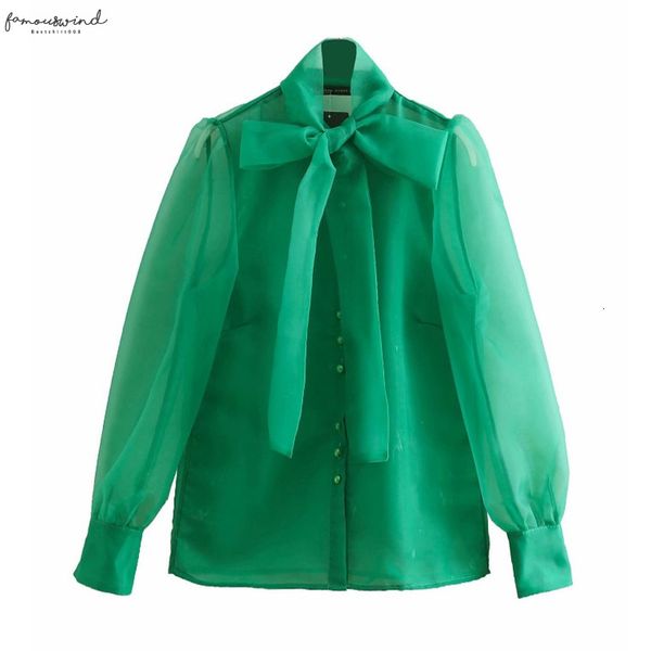 women regular high street bow collar transparent organza green smock shirt blouses women long sleeve buttons blusas chemise, White
women regular high street bow collar transparent organza green smock shirt blouses women long sleeve buttons blusas chemise, White