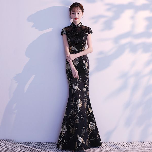 traditional chinese embroidery elegant black lady qipao mermaid long vintage cheongsam tight prom party dress oversize 3xl, Red
traditional chinese embroidery elegant black lady qipao mermaid long vintage cheongsam tight prom party dress oversize 3xl, Red