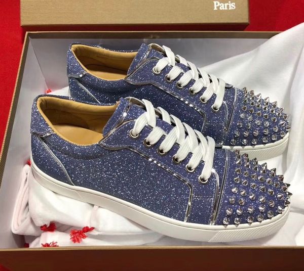 purple glitter leather casual luxury design vieira spikes studded low-red bottom sneakers men,women red sole outdoor sports eu35-47, Black
purple glitter leather casual luxury design vieira spikes studded low-red bottom sneakers men,women red sole outdoor sports eu35-47, Black