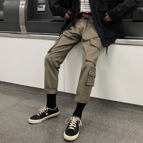 2020 autumn new style workwear multi-pockets loose casual pants korean-style solid color versatile capri pants men's, Black
2020 autumn new style workwear multi-pockets loose casual pants korean-style solid color versatile capri pants men's, Black