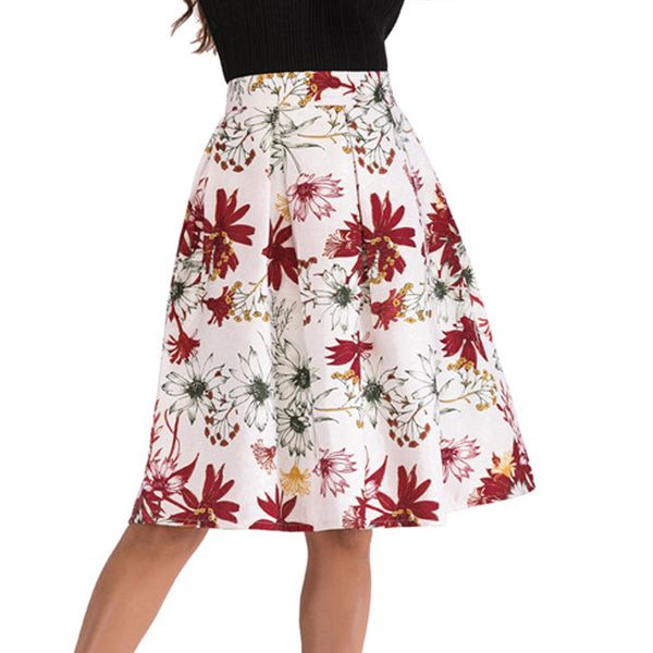 summer white vintage floral skater skirts womens high waist rockabilly hepburn saias 2020 retro print swing pleated midi skirt, Black
summer white vintage floral skater skirts womens high waist rockabilly hepburn saias 2020 retro print swing pleated midi skirt, Black