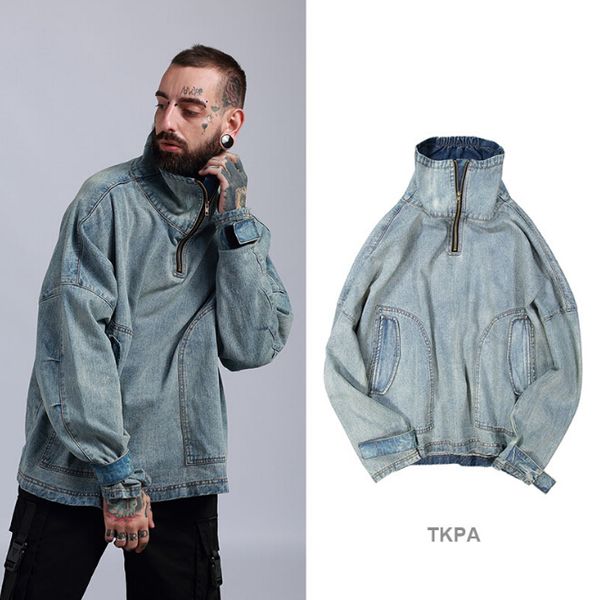 2018 new men fashion jean coats turtleneck oversize loose casual coat light blue vintage jackets, Black;brown
2018 new men fashion jean coats turtleneck oversize loose casual coat light blue vintage jackets, Black;brown