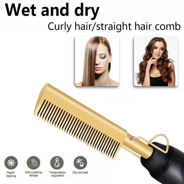 electric comb, straightener electric comb hair curling iron alloy hair curler fast smoothing hair brush, Black
electric comb, straightener electric comb hair curling iron alloy hair curler fast smoothing hair brush, Black