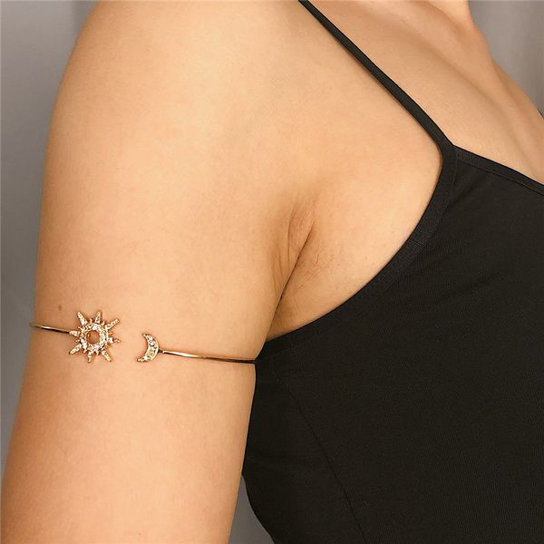 2020 upper arm bracelet vintage open bangle armlet antique gold sun moon crystal cuff bangles for women, Black
2020 upper arm bracelet vintage open bangle armlet antique gold sun moon crystal cuff bangles for women, Black