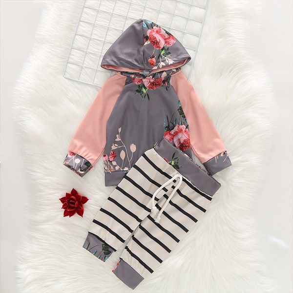 children's sets 2020 new fashion spring autumn hoodie printed flower sweater + striped trousers 2pcs girls clothes, White
children's sets 2020 new fashion spring autumn hoodie printed flower sweater + striped trousers 2pcs girls clothes, White