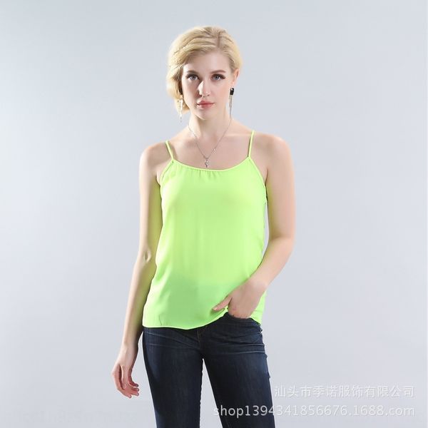chiffon camisole women's versatile base candy color adjustable shoulder strap loose cool back mesh shoulder vest women's vest, White
chiffon camisole women's versatile base candy color adjustable shoulder strap loose cool back mesh shoulder vest women's vest, White