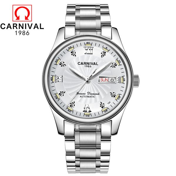 carnival automatic watch men clock watches mechanical calendar week waterproof miyota movement wristwatches, Slivery;brown
carnival automatic watch men clock watches mechanical calendar week waterproof miyota movement wristwatches, Slivery;brown