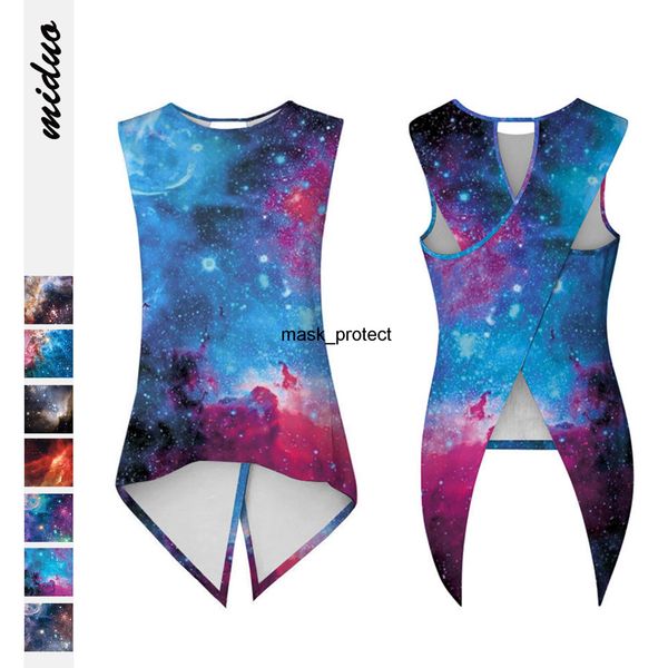 2020 women's starry sky 3d digital printing rear split small vest fashion brand sleeveless top, White
2020 women's starry sky 3d digital printing rear split small vest fashion brand sleeveless top, White