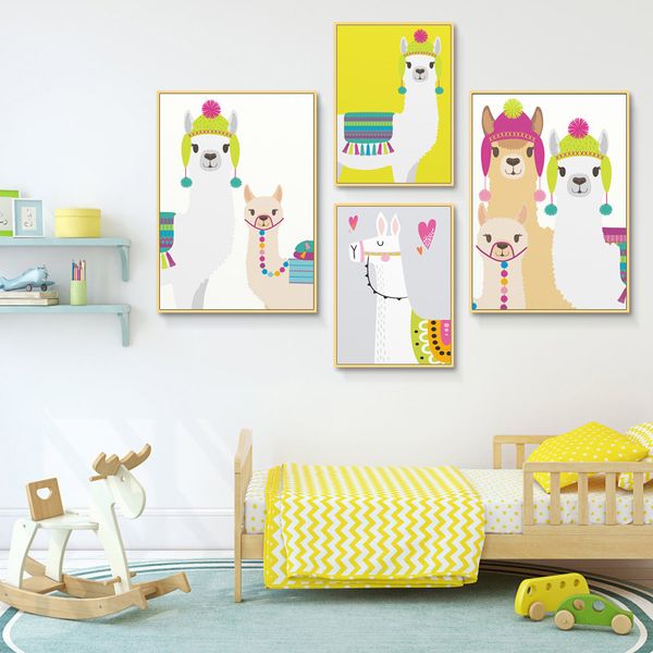 cute colorful llama family wall art print nursery canvas painting tropical cactus posters kids playroom bedroom decor picture
cute colorful llama family wall art print nursery canvas painting tropical cactus posters kids playroom bedroom decor picture