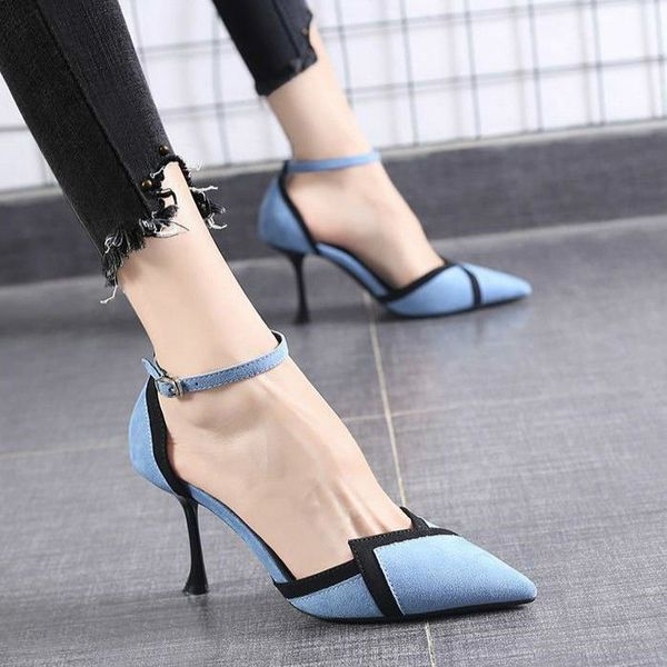 2020 early spring new color matching fashion sandals women korean version of pointed high-heeled buckle women's singles shoes, Black
2020 early spring new color matching fashion sandals women korean version of pointed high-heeled buckle women's singles shoes, Black