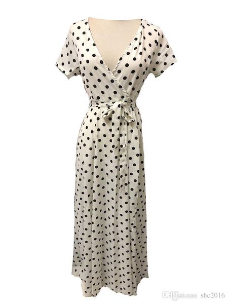 women dress fashion short sleeve deep v-neck split ribbon vest sling print polka dot lady casual long dresses skirt size s-xl d2, Black;gray
women dress fashion short sleeve deep v-neck split ribbon vest sling print polka dot lady casual long dresses skirt size s-xl d2, Black;gray