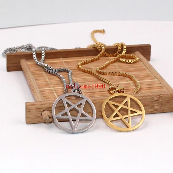 gold religious jewelry wicca inverted pentagram pentacle box chain pendant necklace stainless steel new gifts 24, Silver
gold religious jewelry wicca inverted pentagram pentacle box chain pendant necklace stainless steel new gifts 24, Silver