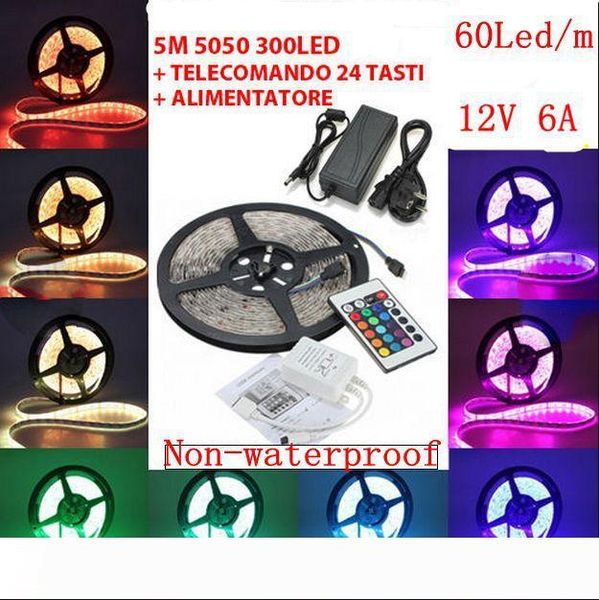 5m rgb 5050 smd 12v flexible light 60 led m 5050 non-waterproof led strip tape with 24key ir remote controller + 6a transformer, dandys
5m rgb 5050 smd 12v flexible light 60 led m 5050 non-waterproof led strip tape with 24key ir remote controller + 6a transformer, dandys